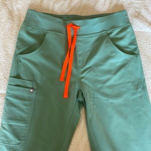 Figs Kade cargo scrub pants jade color